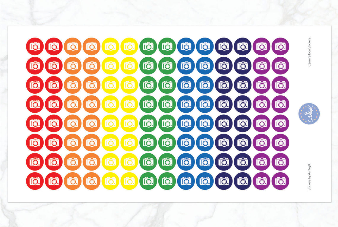 Camera Icon Stickers - Rainbow