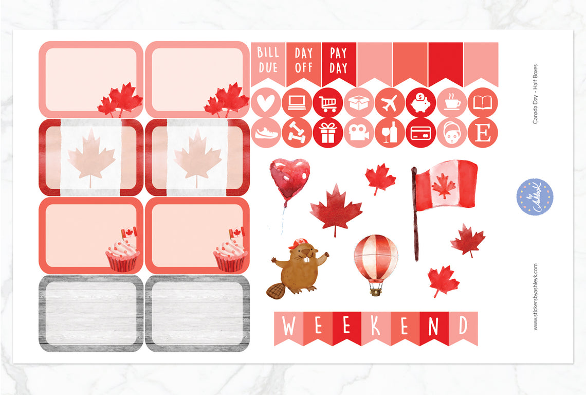 Canada Day Weekly Kit  - Half Box Sheet