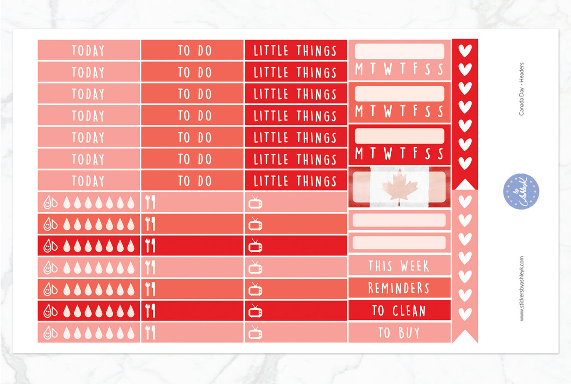 Canada Day Weekly Kit  - Functional Sheet
