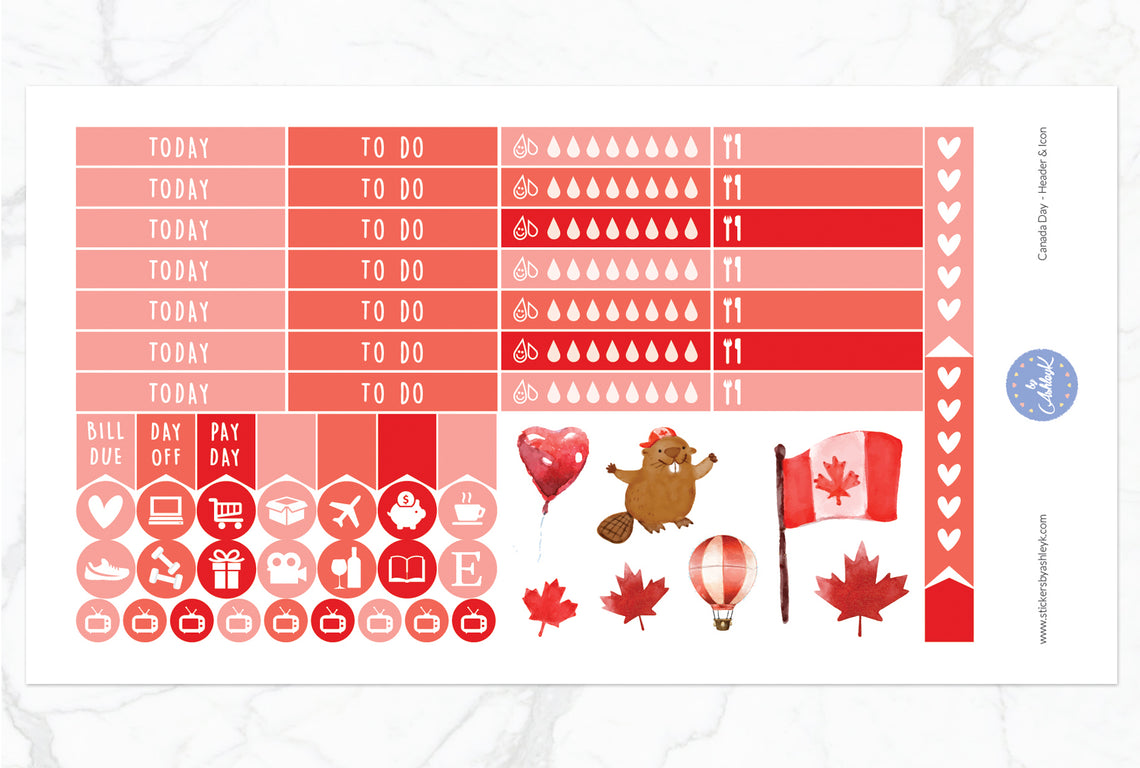 Canada Day Weekly Kit  - Functional Sheet