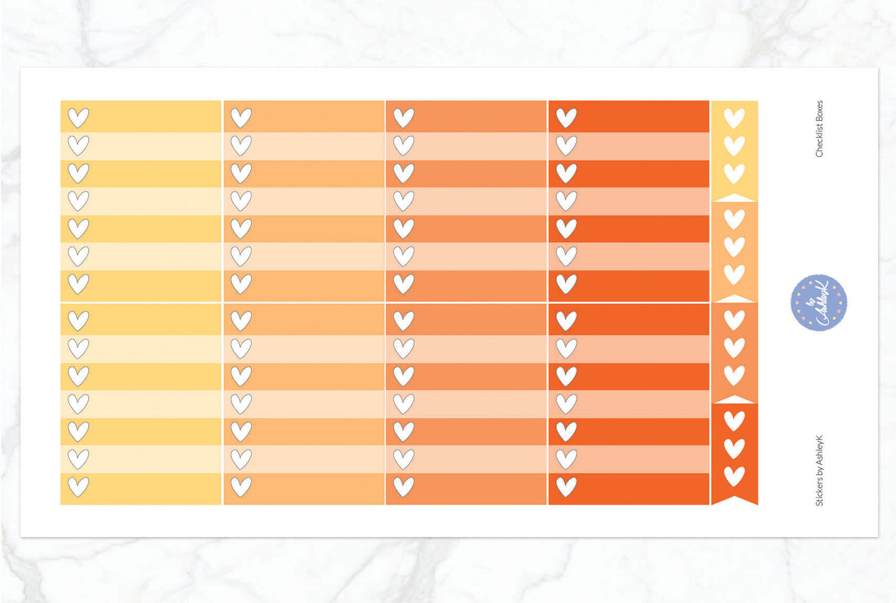 Checklist Box Stickers - Orange