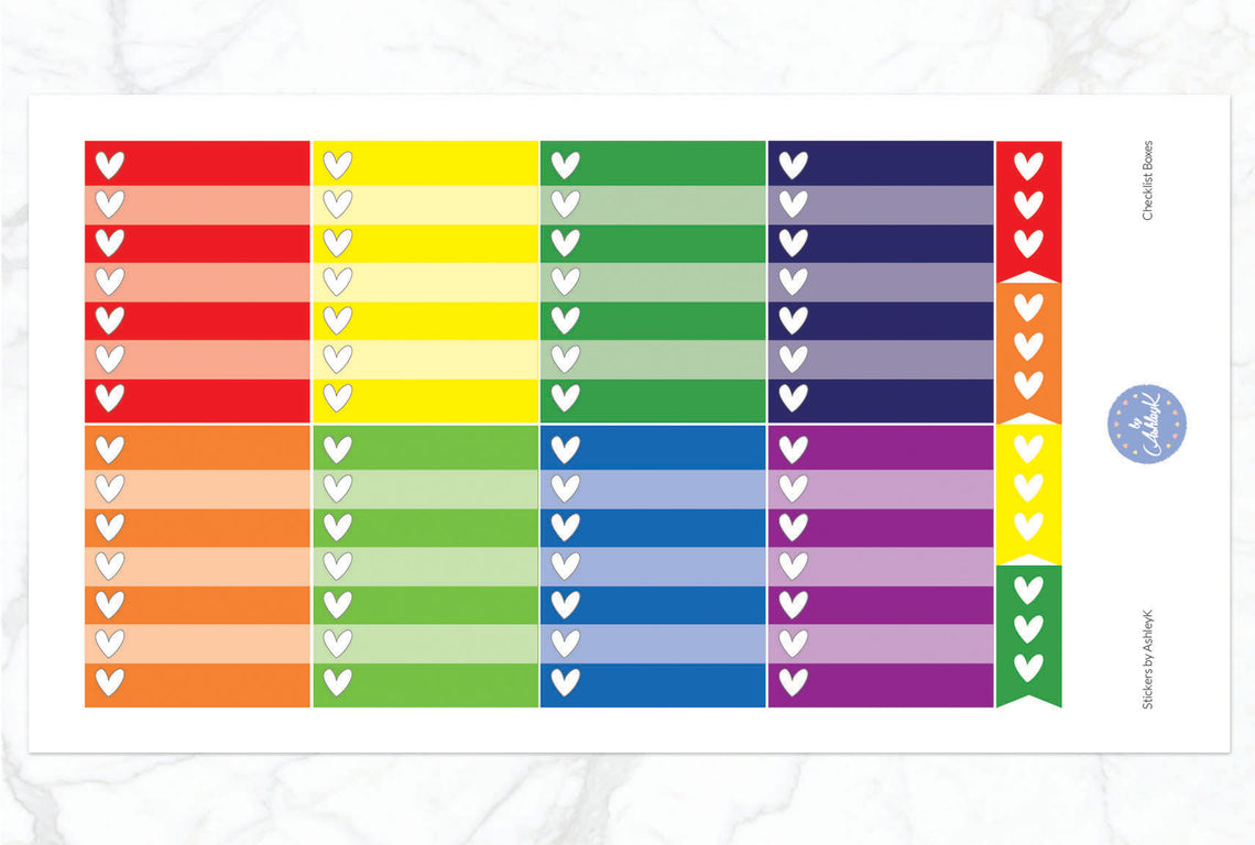 Checklist Box Stickers - Rainbow