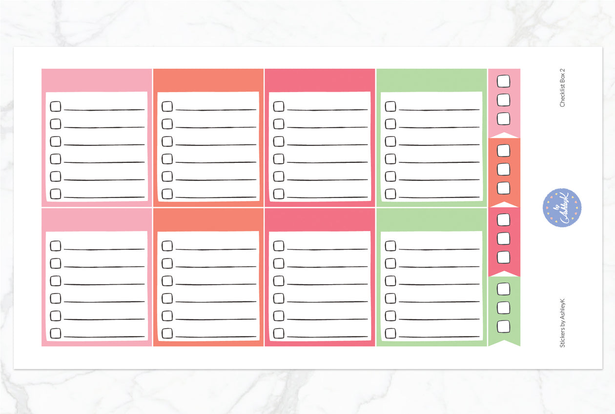 Checklist Box 2 Stickers - Strawberry