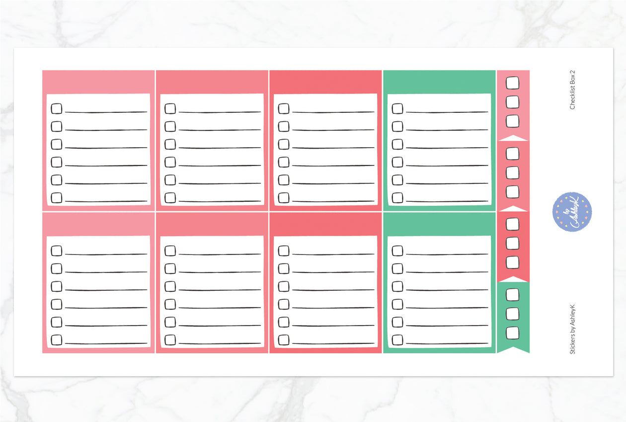 Checklist Box 2 Stickers - Watermelon