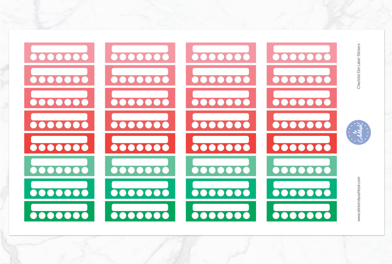 Checklist Dot Label Stickers - Watermelon