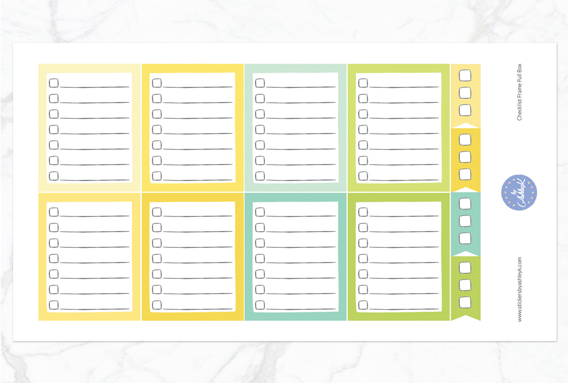 Checklist Frame Full Box Stickers - Lemon&Lime