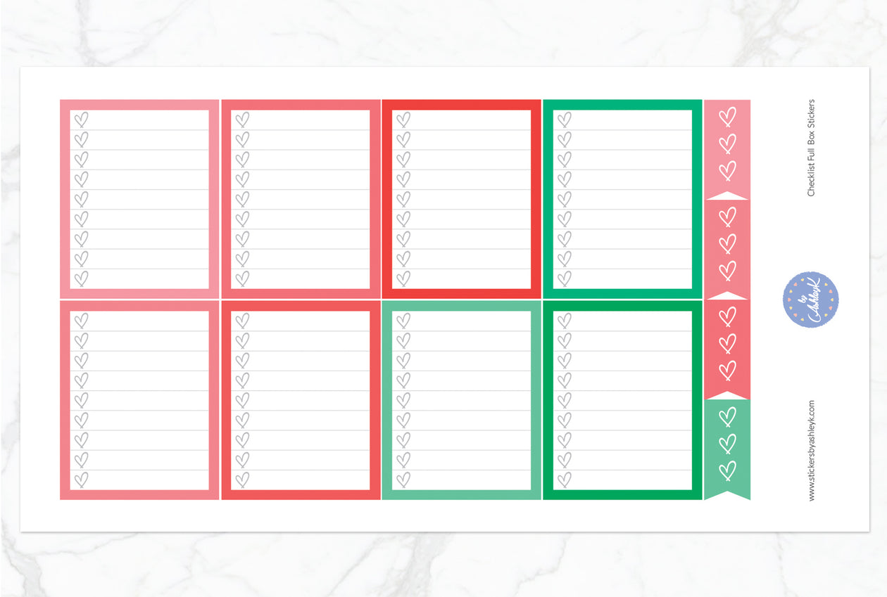 Checklist Full Box Stickers - Watermelon