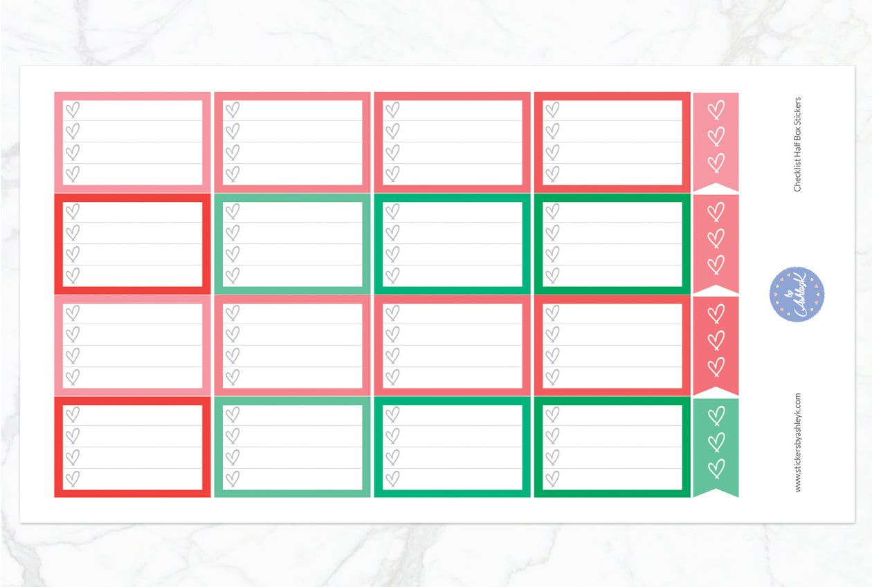 Checklist Half Box Stickers - Watermelon
