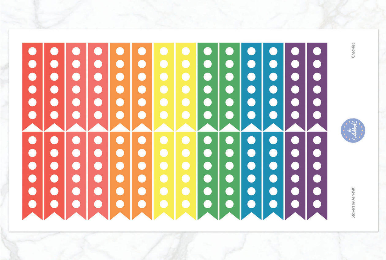 Checklist Stickers - Pastel Rainbow