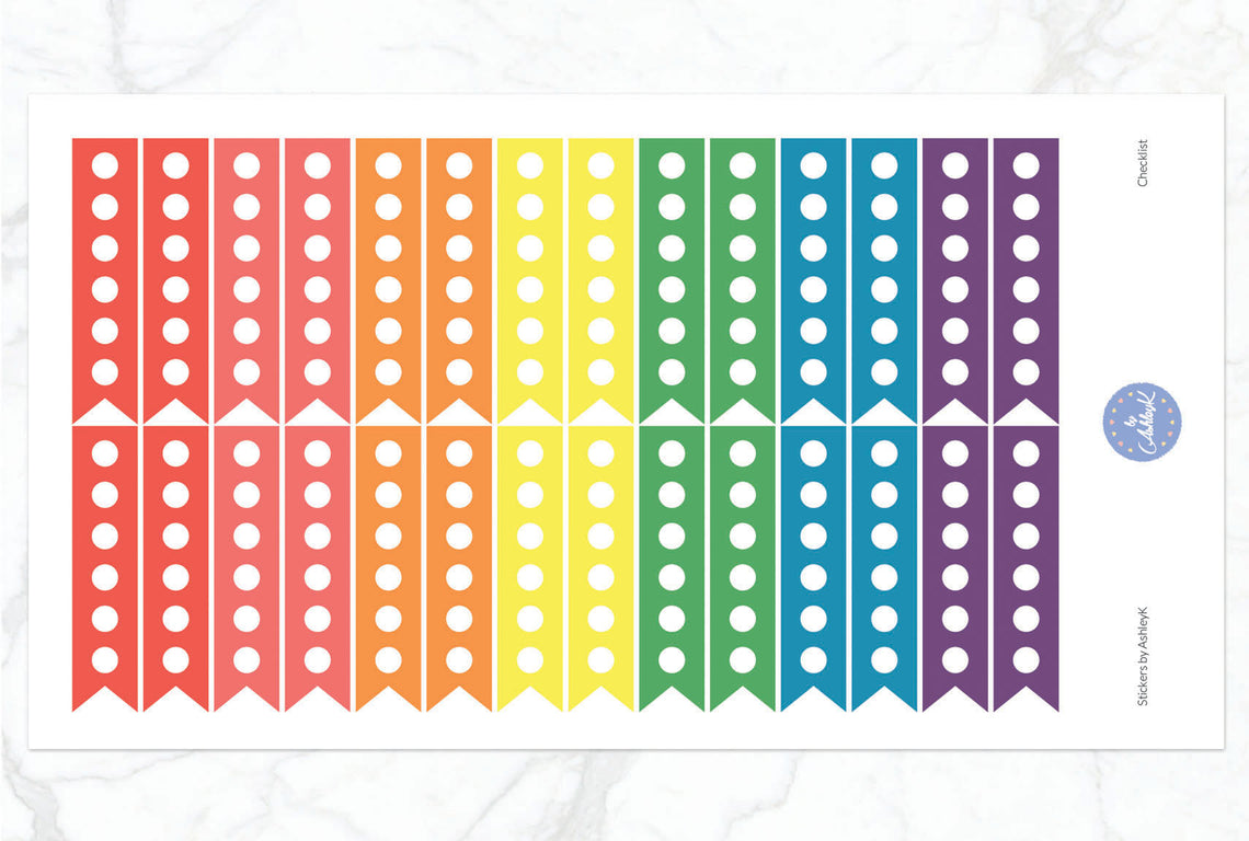 Checklist Stickers - Pastel Rainbow