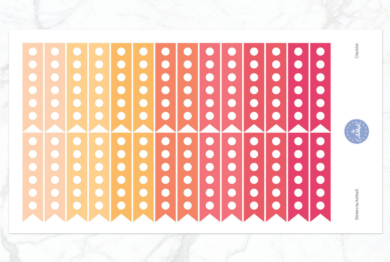 Checklist Stickers - Peach
