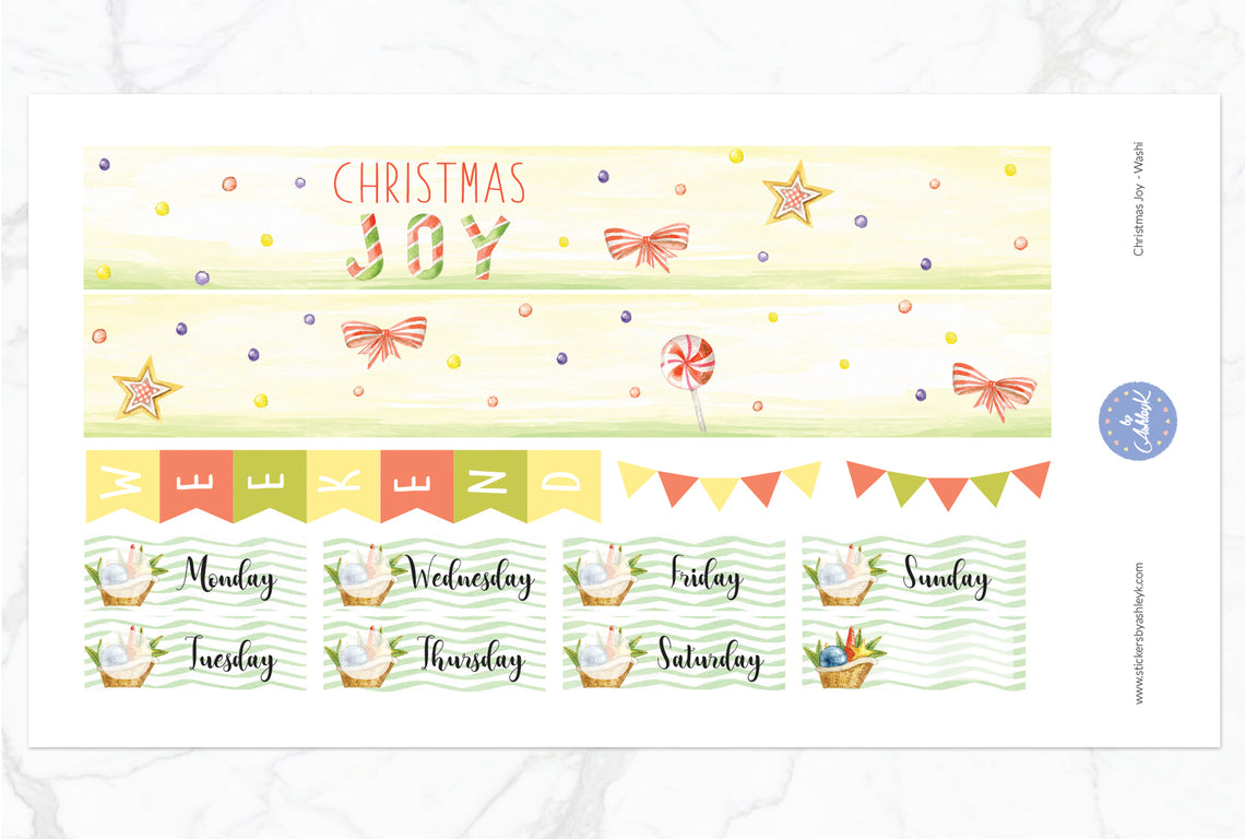 Christmas Joy Weekly Kit  - Washi Sheet