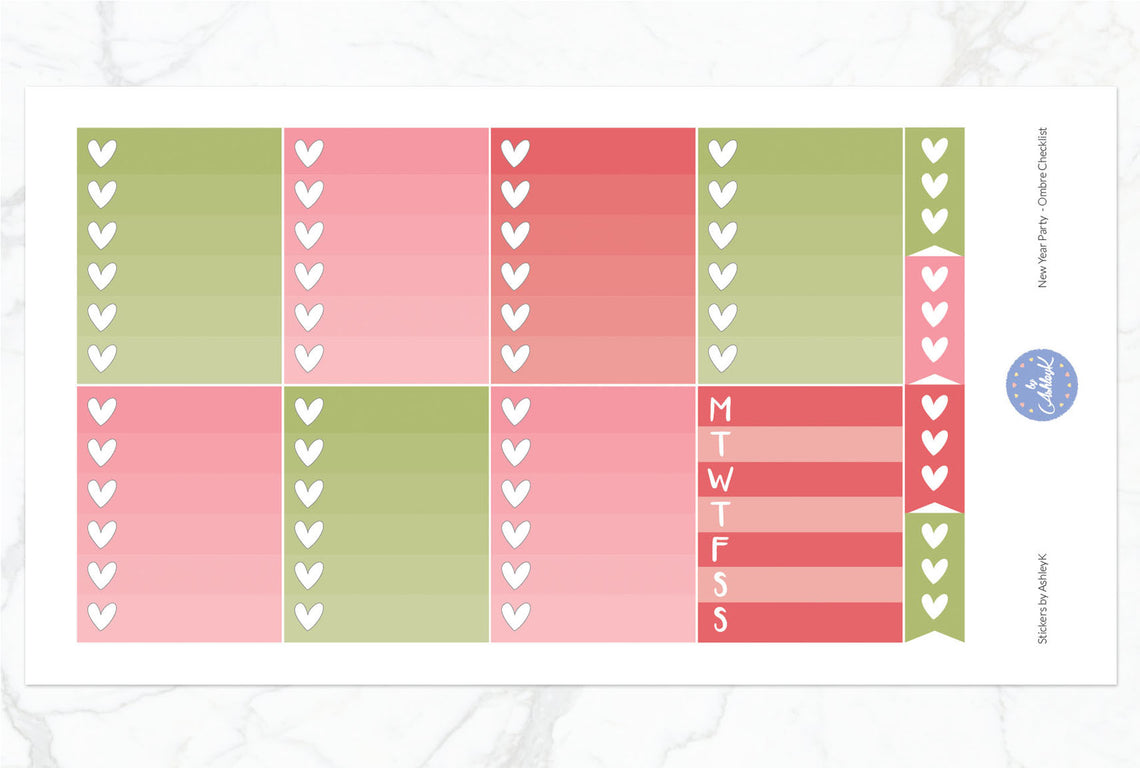 Christmas Party - Ombre Checklist Sheet
