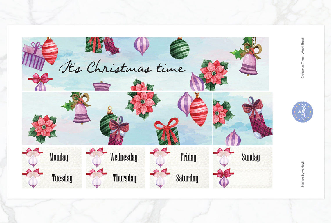 Christmas Time  - Washi Sheet