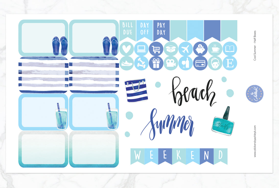 Cool Summer Weekly Kit  - Half Box Sheet