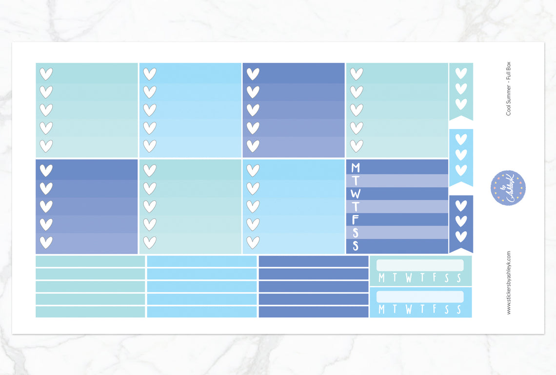 Cool Summer Weekly Kit  - Ombre Checklist Sheet