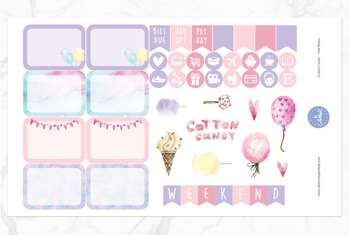Cotton Candy Weekly Kit  - Half Box Sheet