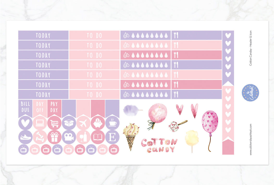 Cotton Candy Weekly Kit  - Functional Sheet