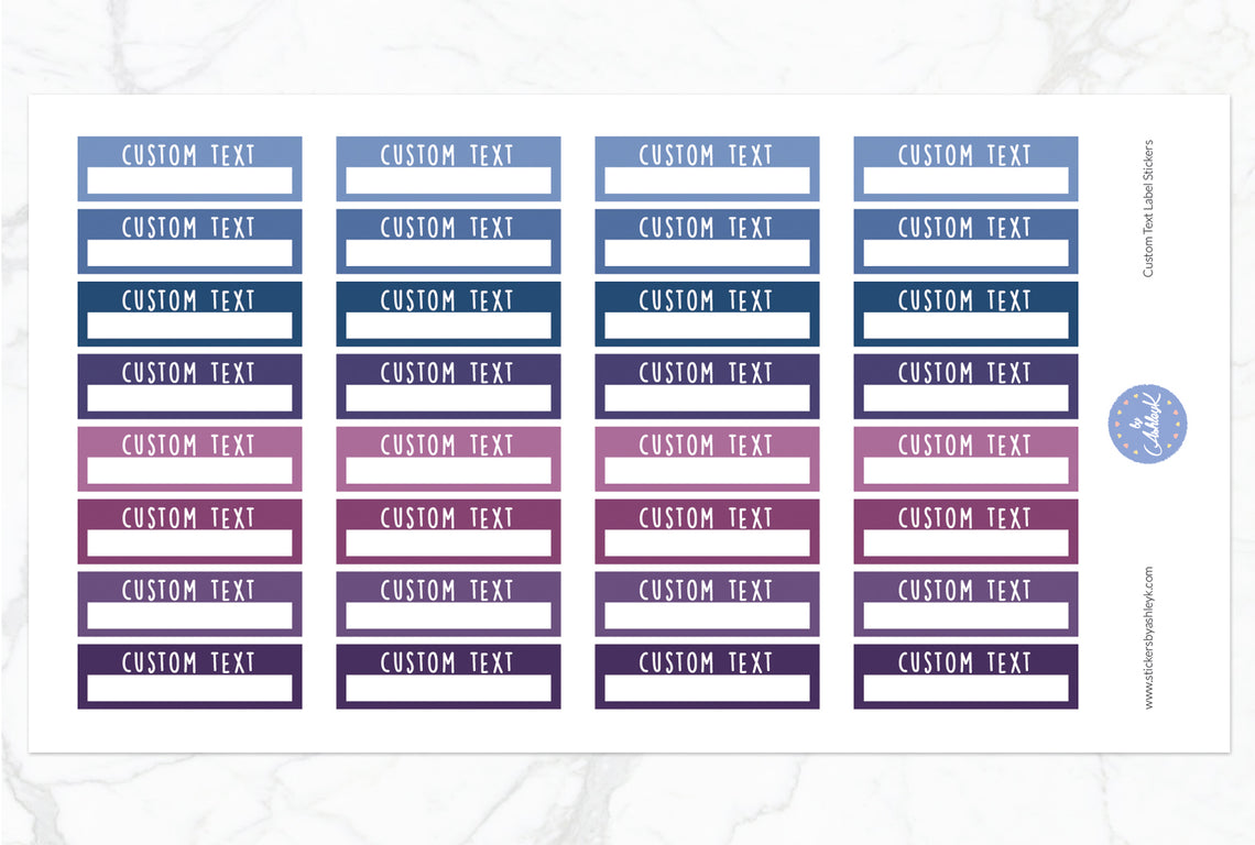 Custom Text Label Stickers - Blueberry