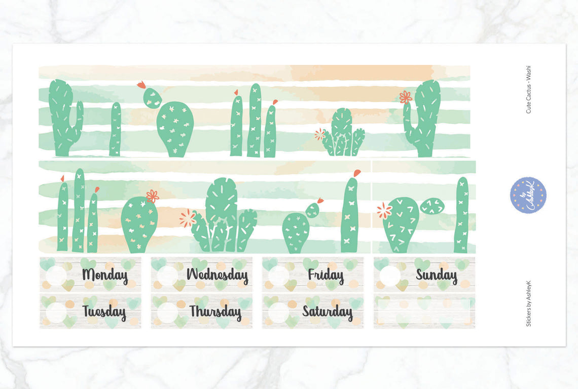Cute Cactus - Washi Sheet