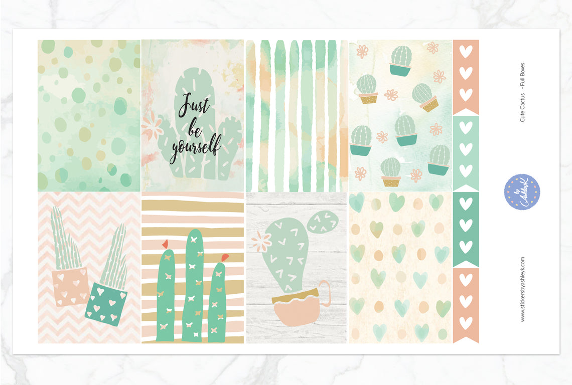 Cute Cactus Weekly Kit  - Full Box Sheet