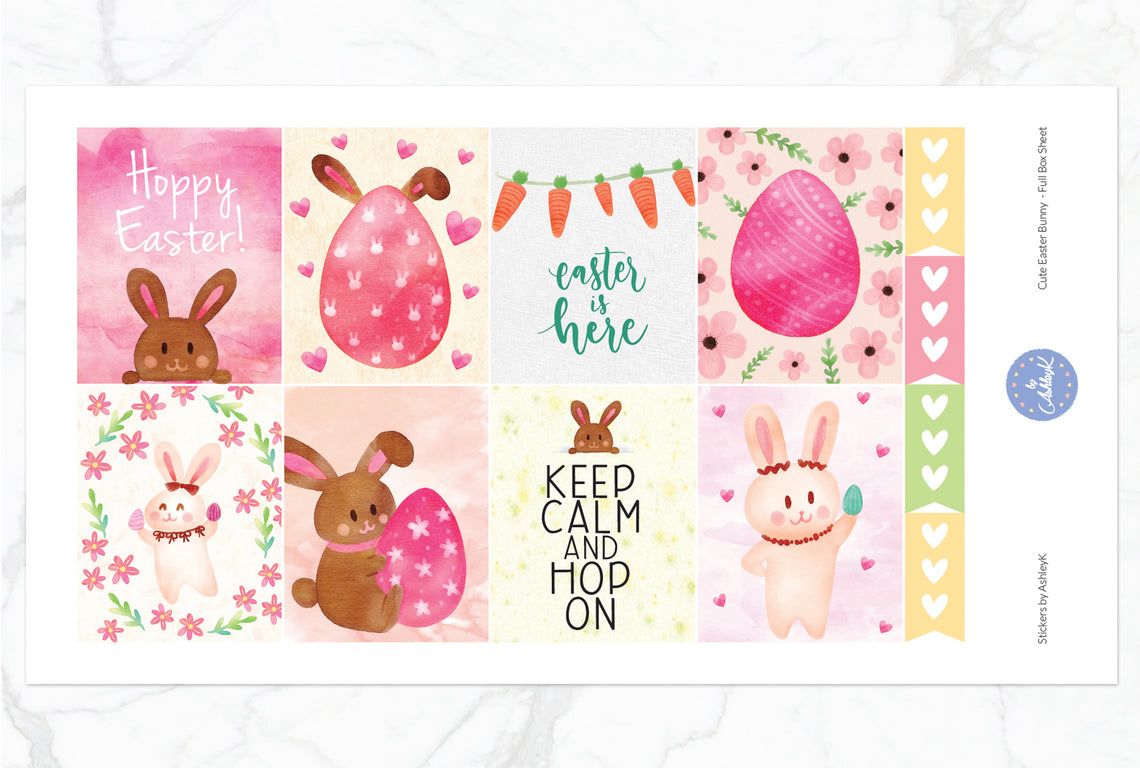 Cute Easter Bunny Weekly Kit  - Full Box Sheet