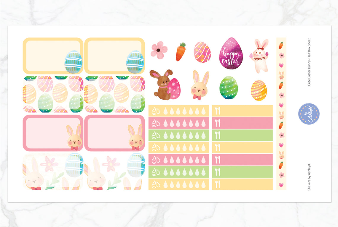 Cute Easter Bunny Weekly Kit  - Half Box Sheet