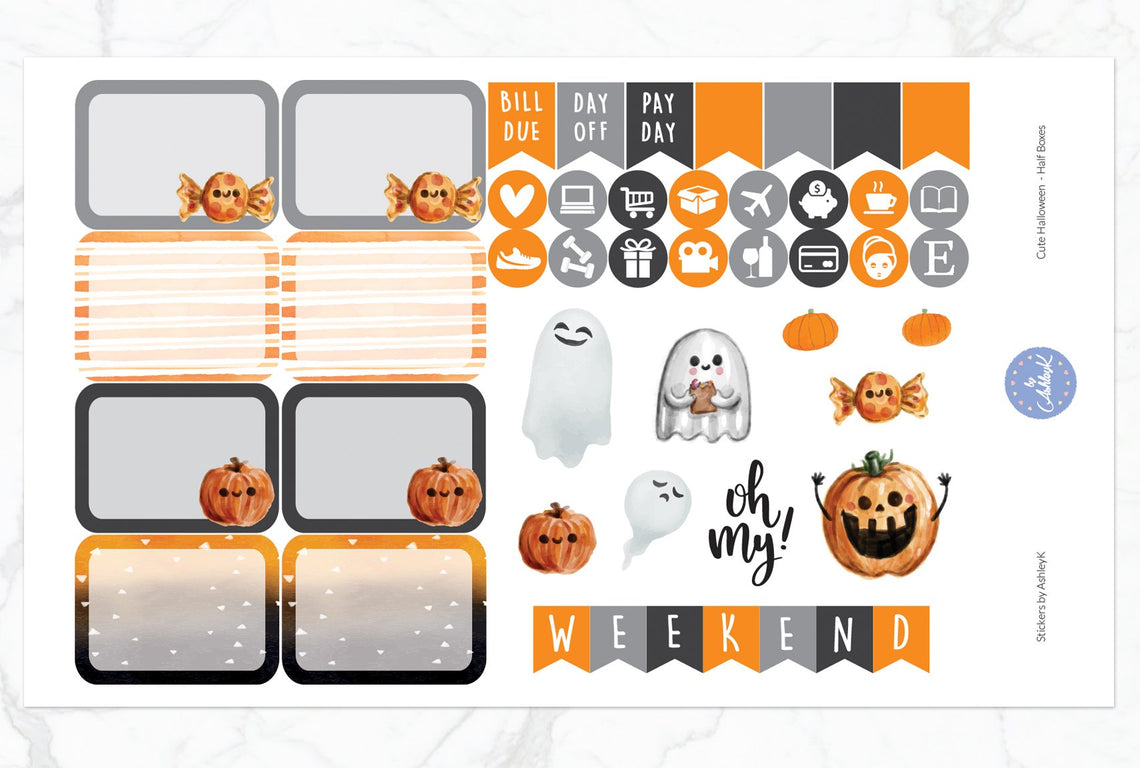 Cute Halloween Weekly Kit  - Half Box Sheet