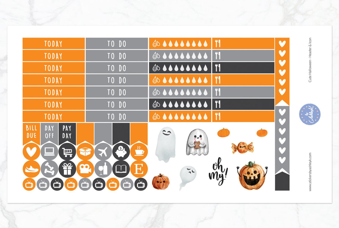 Cute Halloween Weekly Kit  - Functional Sheet