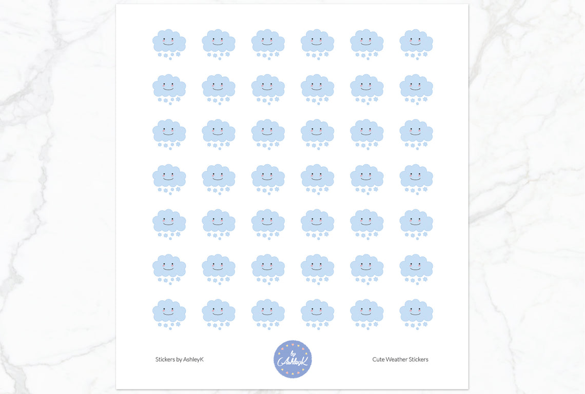 Cute Mini Weather Stickers - Snow