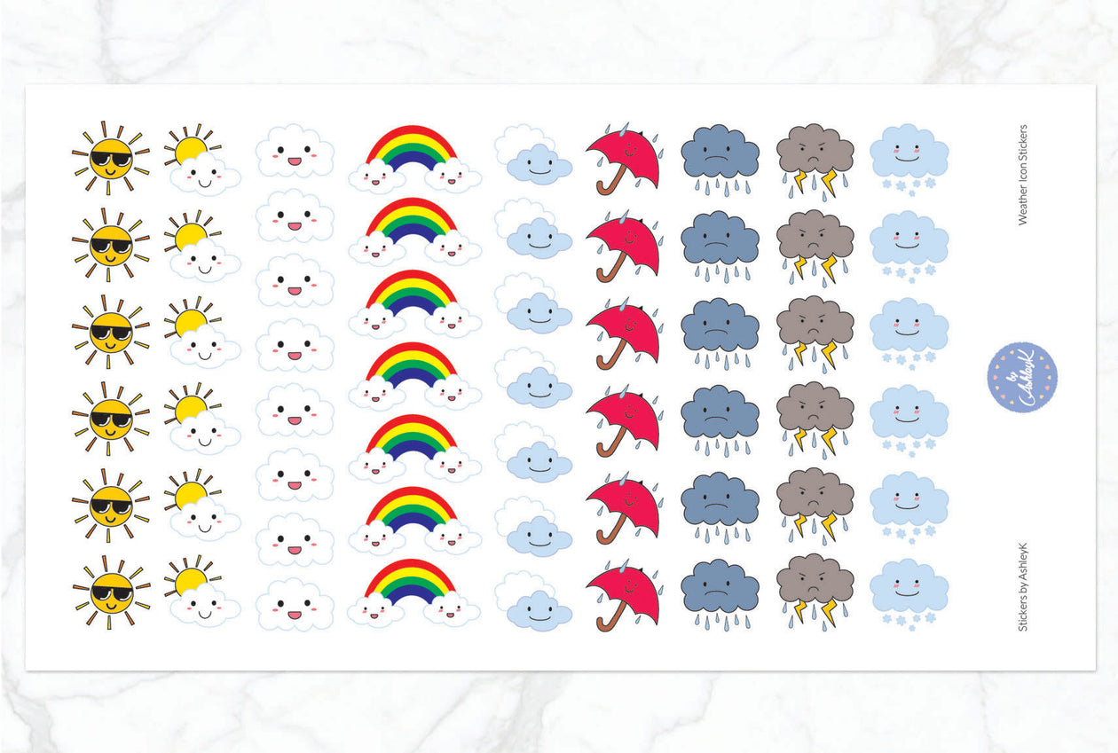 Cute Face Weather Stickers