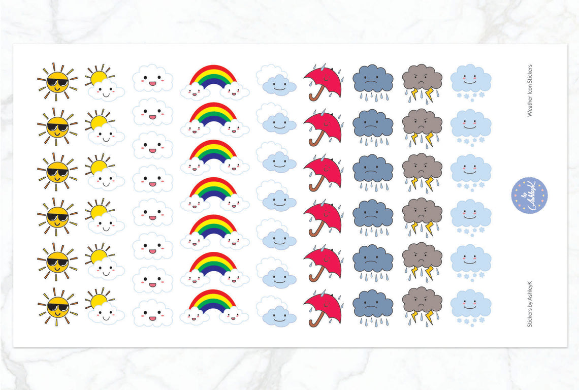 Cute Face Weather Stickers
