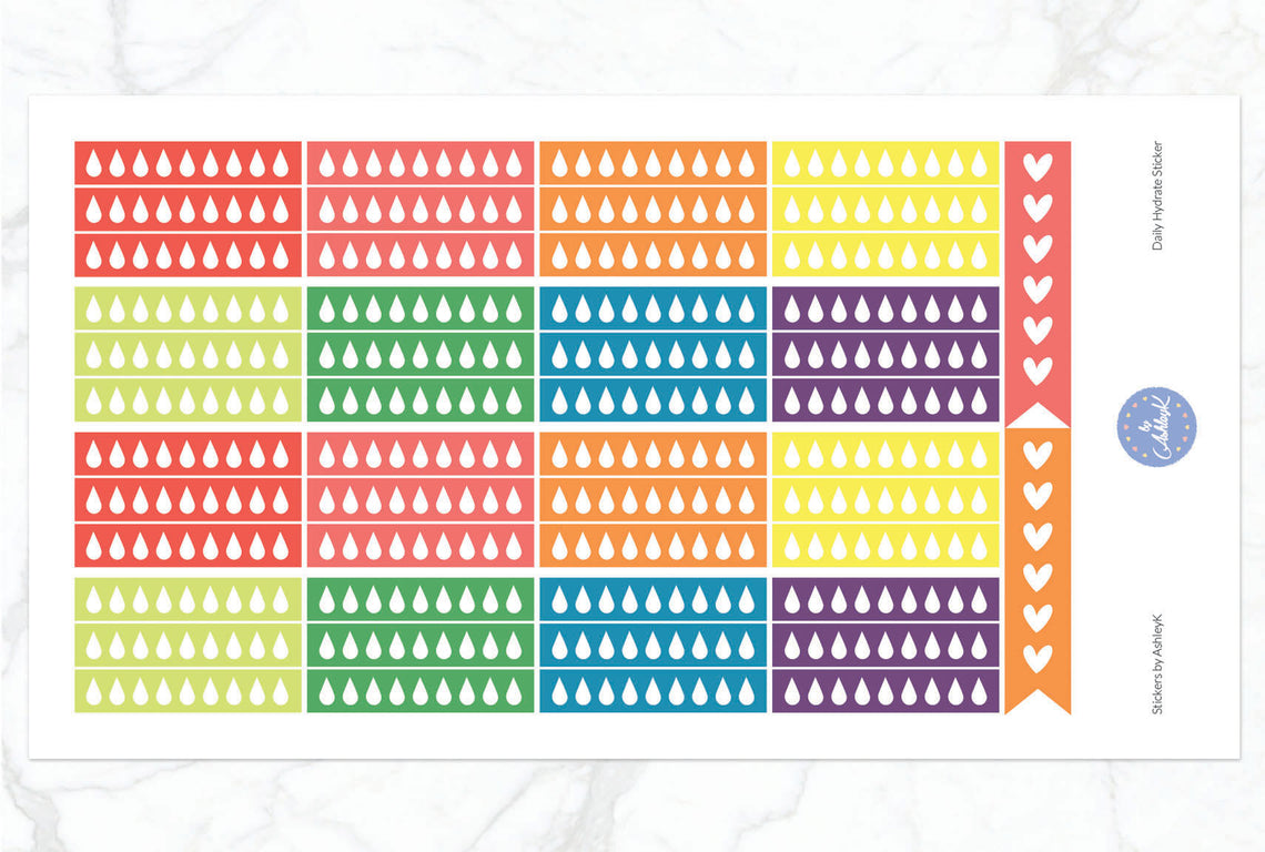 Daily Hydrate Stickers - Pastel Rainbow