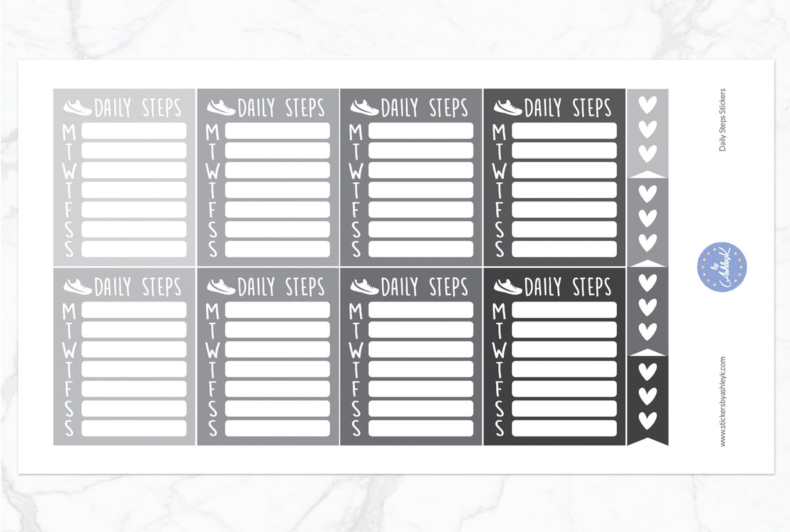Daily Steps Stickers - Monochrome