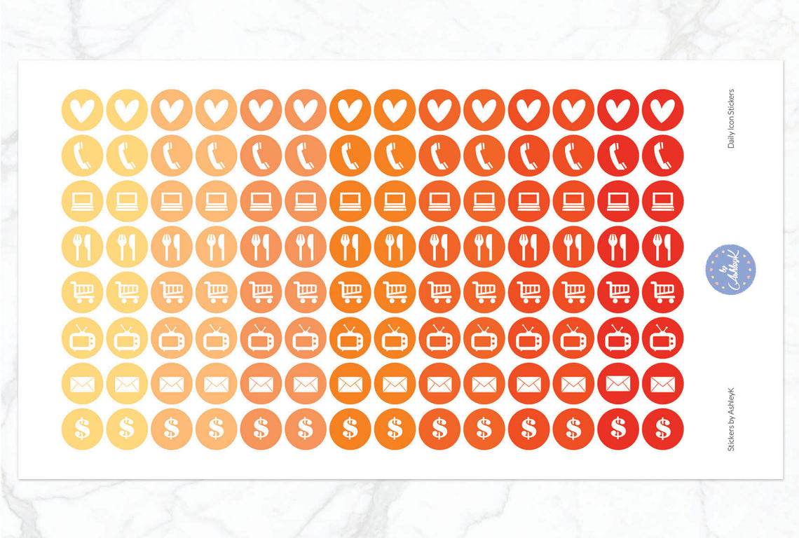 Daily Icon Stickers - Orange