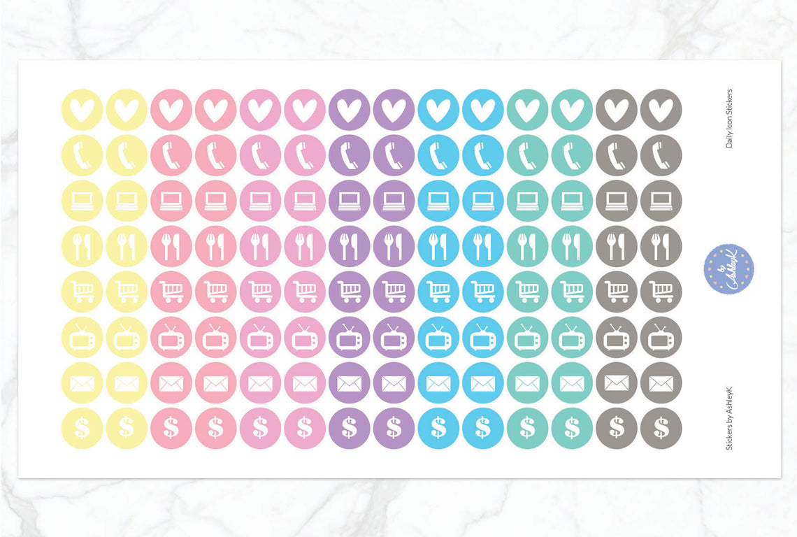 Daily Icon Stickers - Pastel