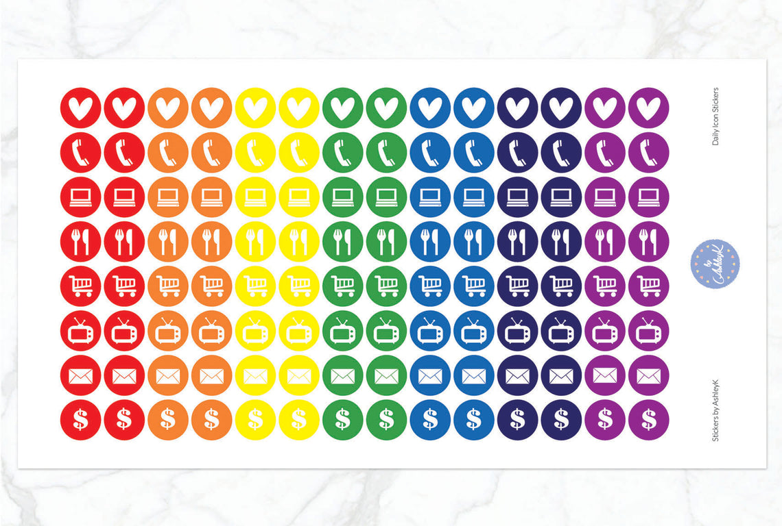 Daily Icon Stickers - Rainbow
