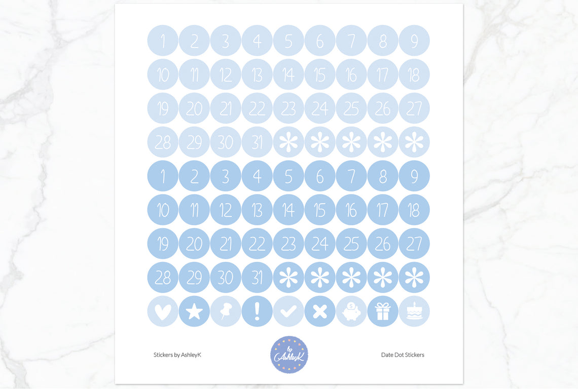 Dated Dots Sticker Sheets, Erin Condren Stickers