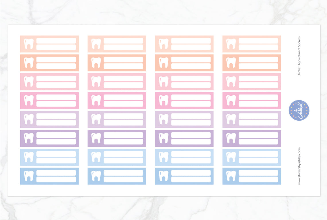 Dentist Appointment Stickers - Pastel Sunset