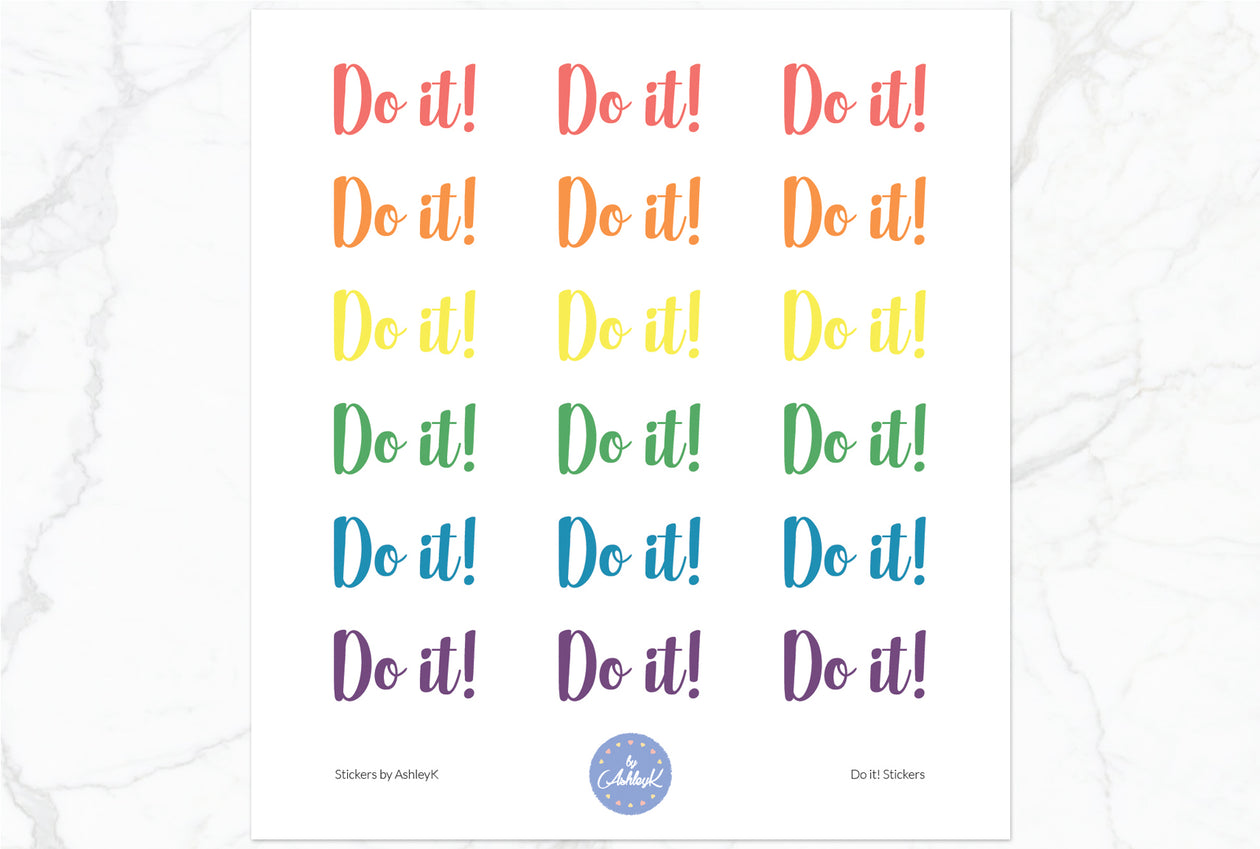 Do it Stickers - Pastel Rainbow