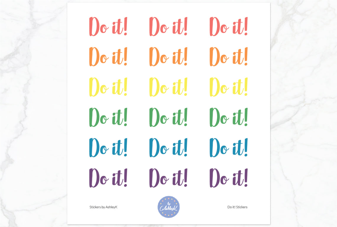 Do it Stickers - Pastel Rainbow