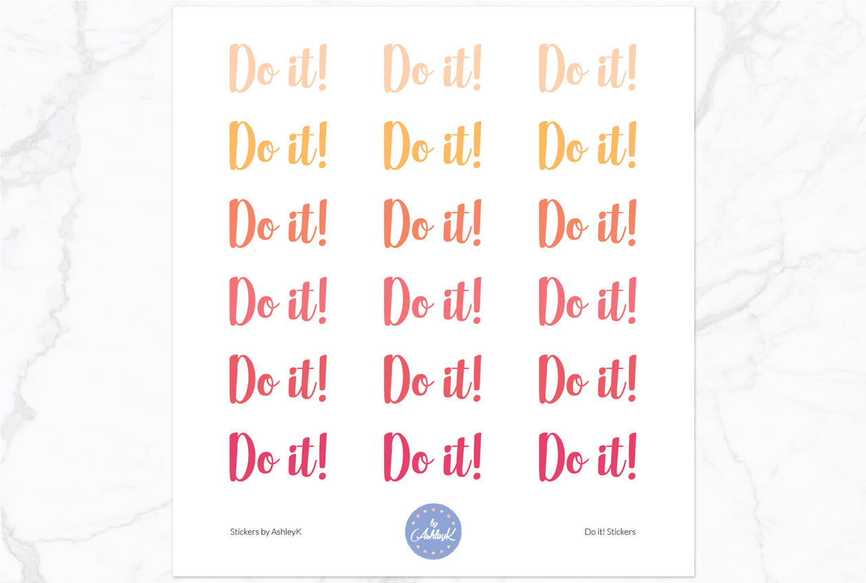 Do it Stickers - Peach