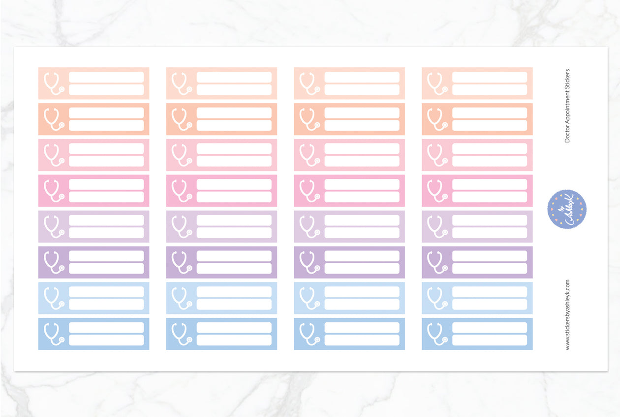 Doctor Appointment Stickers - Pastel Sunset
