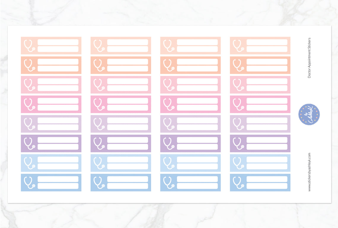 Doctor Appointment Stickers - Pastel Sunset