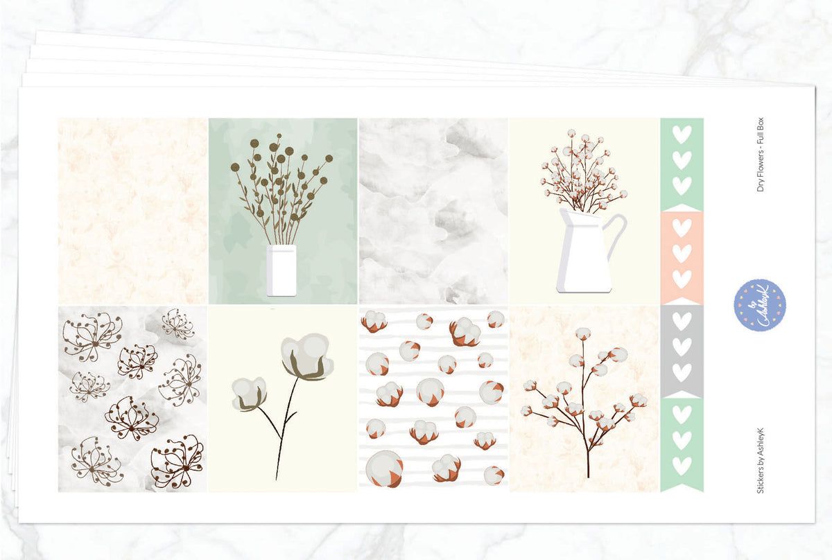 Dry Flowers Weekly Kit - Erin Condren Planner Stickers – Stickers by ...