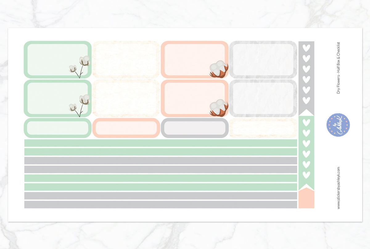 Dry Flowers Weekly Kit - Erin Condren Horizontal Planner Stickers ...