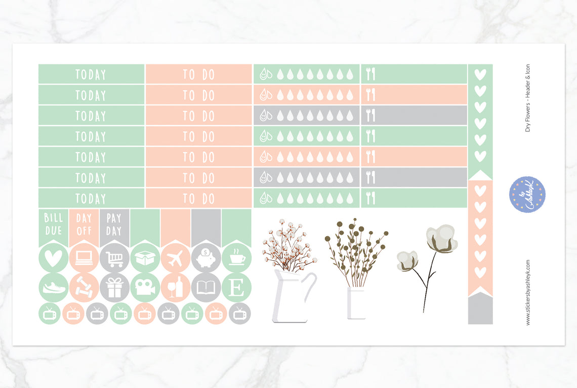 Dry Flowers Weekly Kit  - Functional Sheet
