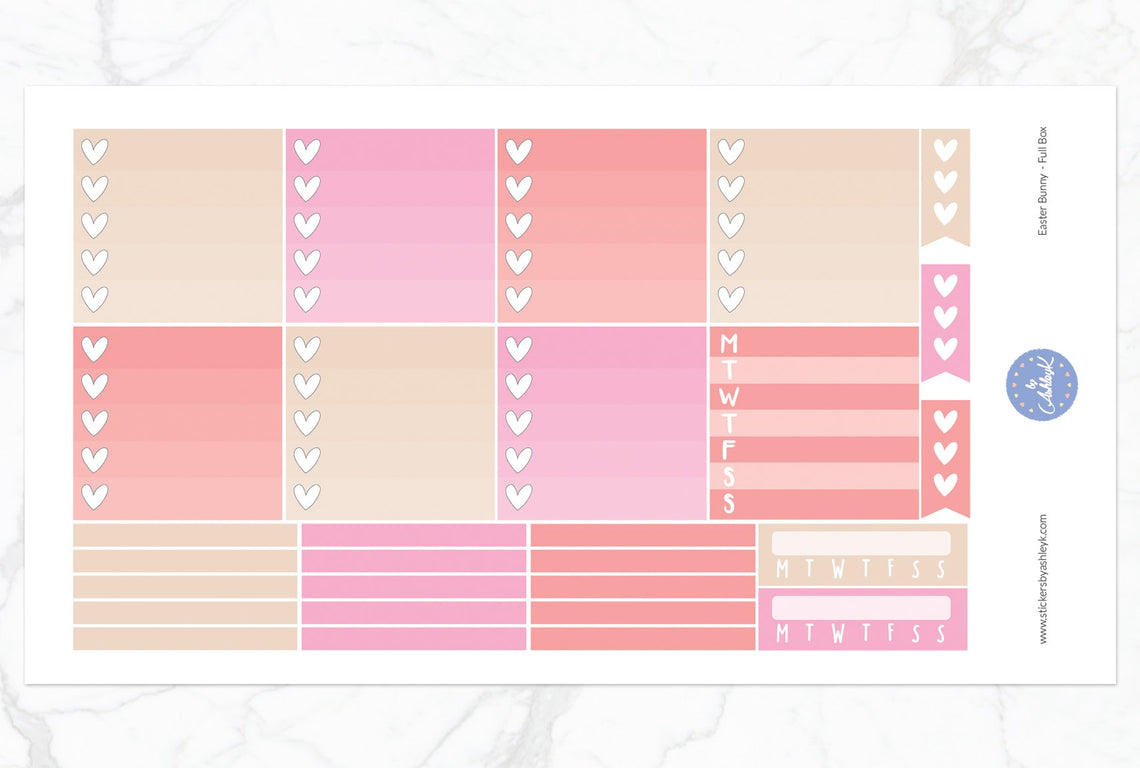Easter Bunny Weekly Kit  - Ombre Checklist Sheet