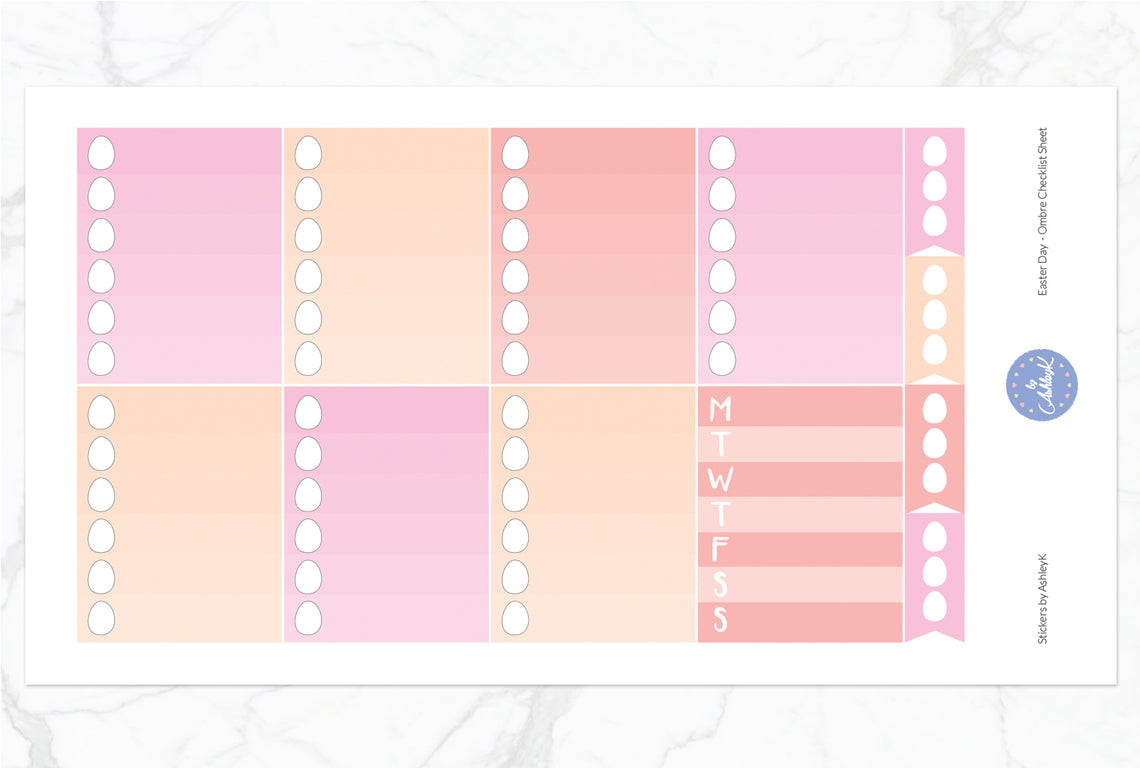 Easter Day - Ombre Checklist Sheet