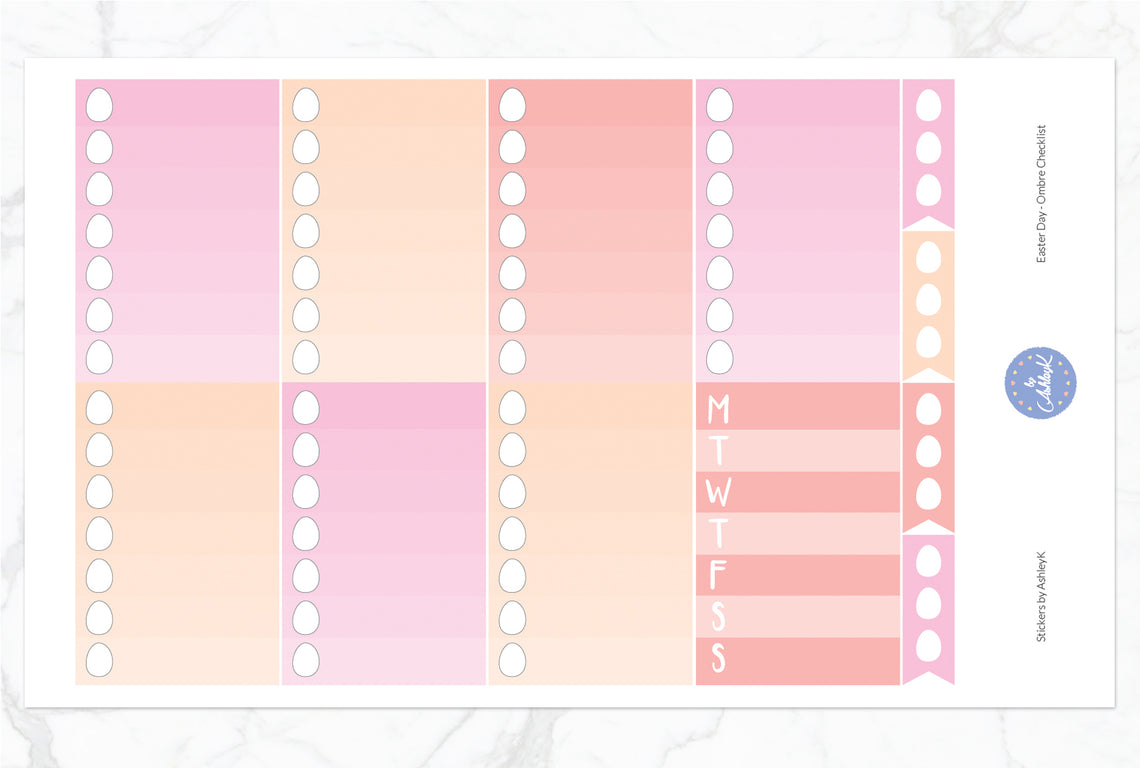 Easter Day  - Ombre Checklist Sheet